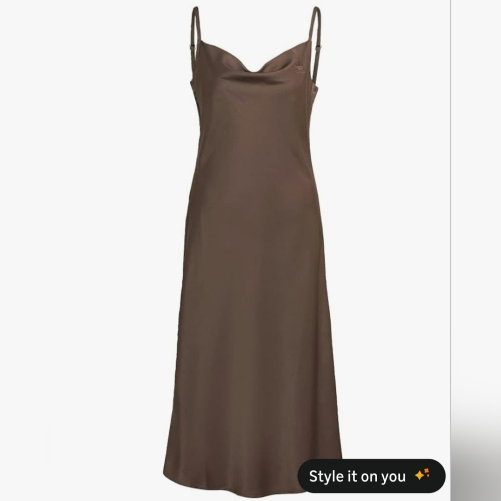 Adidas Gray Satin Slip Dress - M